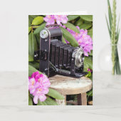 Carte Caméra Bellows Vintage Anniversaire (Devant)