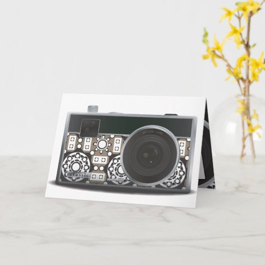 Carte Caméra déco (Fleur jaune)