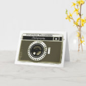 Carte Caméra gris classique Photographie Entreprise (Fleur jaune)