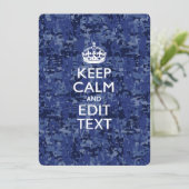 Carte Caméra numérique bleue GARDEZ CALME ET Éditer le t (Debout devant)