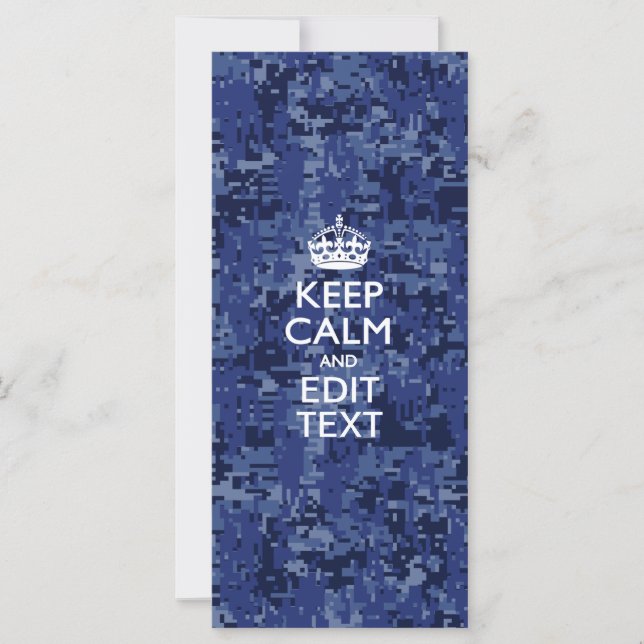 Carte Caméra numérique bleue GARDEZ CALME ET Éditer le t (Devant)