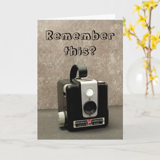 Carte Caméra rétro (Fleur jaune)