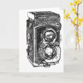 Carte Caméra Rolleiflex Vintage (Fleur jaune)