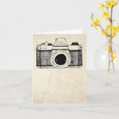 Carte Caméra vintage (Fleur jaune)