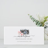 Carte Caméra vintage & Florals - Bon cadeau photo (Debout devant)