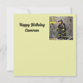 Carte CAMERON ~ Joyeux Anniversaire ~ Fireman ~ (Dos)