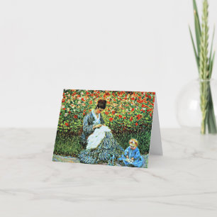 Carte Camille Monet et enfant dans le jardin d'artistes