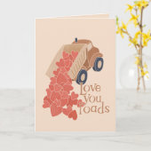 Carte Camion à bascule illustré avec coeurs Saint-Valent (Fleur jaune)