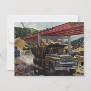 Carte Camion à benne basculante d'entreprise vintage sur