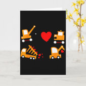 Carte Camion à benne de construction Saint-Valentin de l (Fleur jaune)