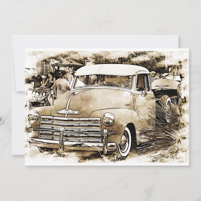 Carte Camion Chevrolet classique des années 50 (Devant)