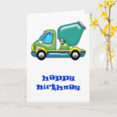 Carte Camion ciment en bleu vert et jaune (Fleur jaune)