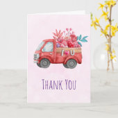 Carte Camion d'amour mignon avec Merci de fret cardiaque (Fleur jaune)