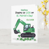 Carte Camion de construction de la Saint-Patrick pour ne (Fleur jaune)