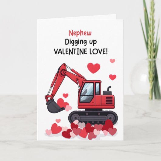 Carte Camion de construction de la Saint-Valentin pour n (Devant)