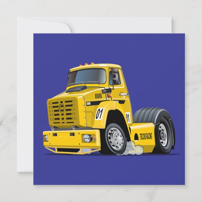 Carte camion de course de dessin animé (Devant)