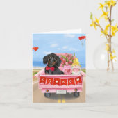 Carte Camion de la Saint-Valentin avec des coeurs et un  (Fleur jaune)