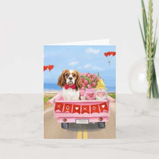 Carte Camion de la Saint-Valentin Cavalier King Dog Hear (Devant)