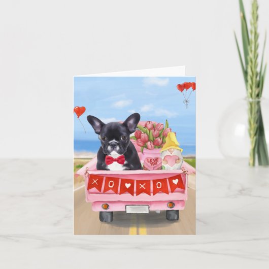 Carte Camion de la Saint-Valentin pour Bouledogue França (Devant)