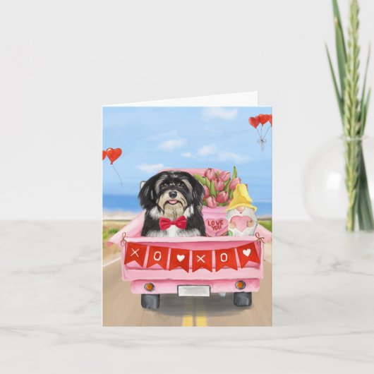 Carte Camion de la Saint-Valentin pour chien havanais (Devant)