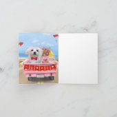 Carte Camion de la Saint-Valentin pour chien maltais (Intérieur)