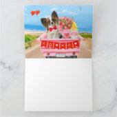 Carte Camion de la Saint-Valentin pour chien Papillon Cœ (Intérieur)