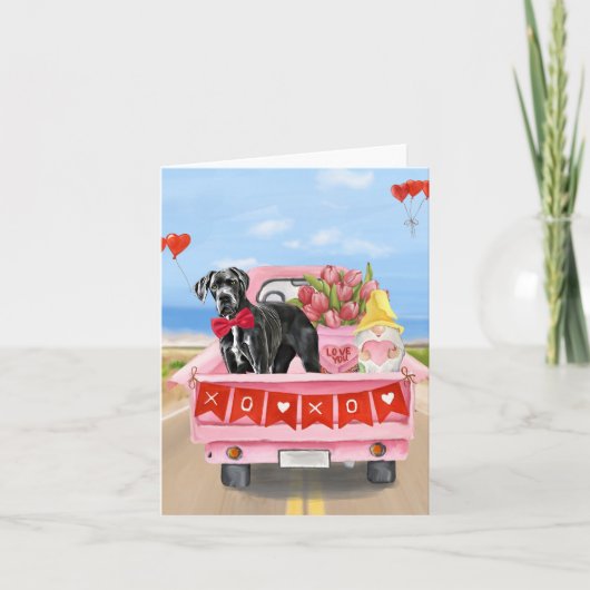 Carte Camion de la Saint-Valentin pour Dogue Allemand (Devant)