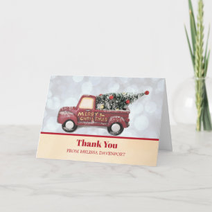 Carte Camion de livraison de Noël avec un arbre de Noël