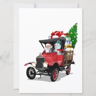 Carte Camion de Noël de dessin animé