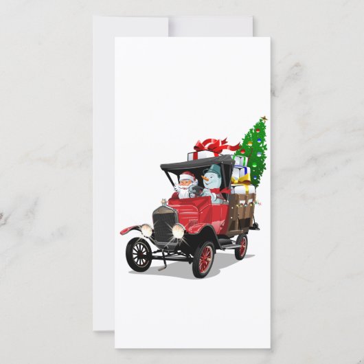 Carte Camion de Noël de dessin animé (Devant)