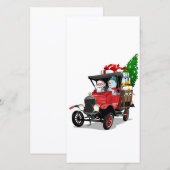 Carte Camion de Noël de dessin animé (Devant / Derrière)