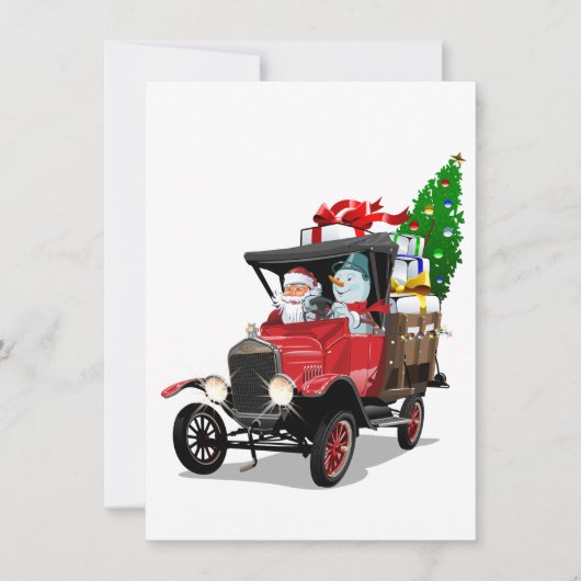 Carte Camion de Noël de dessin animé (Devant)