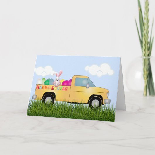 Carte Camion de Pâques lapin (Devant)