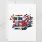 Carte Camion de pompiers de Noël de dessin animé (Devant)