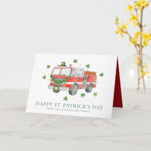 Carte Camion de pompiers personnalisé pour la Saint-Patr
