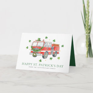 Carte Camion de pompiers personnalisé pour la Saint-Patr