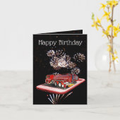 Carte Camion D'Incendie À Vitesse, Petit Anniversaire (Fleur jaune)