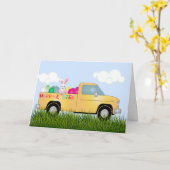 Carte Camion du Lapin de Pâques (Fleur jaune)