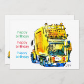 Carte Camion jaune garbage #130704 (Devant / Derrière)