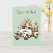 Carte Camion modifiable avec oeufs de lapin et fleurs Pâ (Fleur jaune)