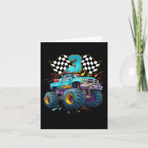 Carte Camion Monster 3 ans Garçon 3e anniversaire extrao
