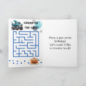 Carte Camion Monster de requin Halloween 4e anniversaire (Intérieur)