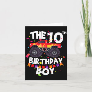 Carte Camion monstre 10e anniversaire garçon drôle 10 an
