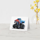 Carte Camion monstre de dessin animé (Fleur jaune)