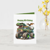 Carte Camion monstre de garçons cool (Fleur jaune)