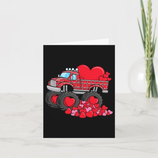 Carte Camion monstre de la Saint-Valentin avec cœurs à c (Devant)