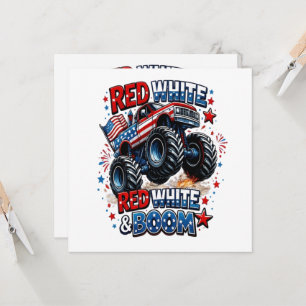 Carte Camion Monstre Red White Boom