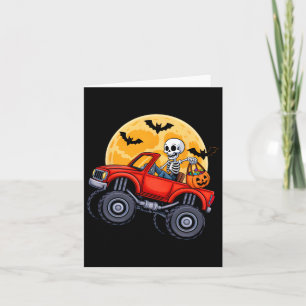 Carte Camion Monstre Squelette Drôle d'Halloween Enfants