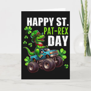 Carte Camion monstre T-rex de la Saint-Patrick