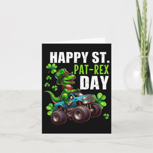 Carte Camion Monstre T-rex Jour de St Patrick (Devant)